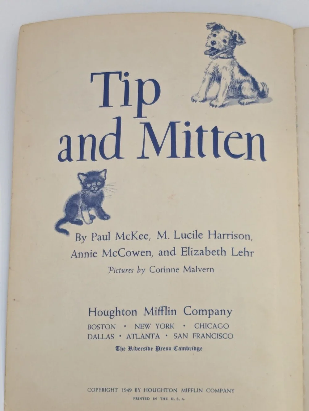 Nip and Mitten, Vintage School Book by Houghton Mifflin Company, 1949